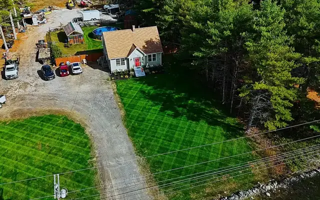 Lawn aeration and overseeding results in Greenland, NH
